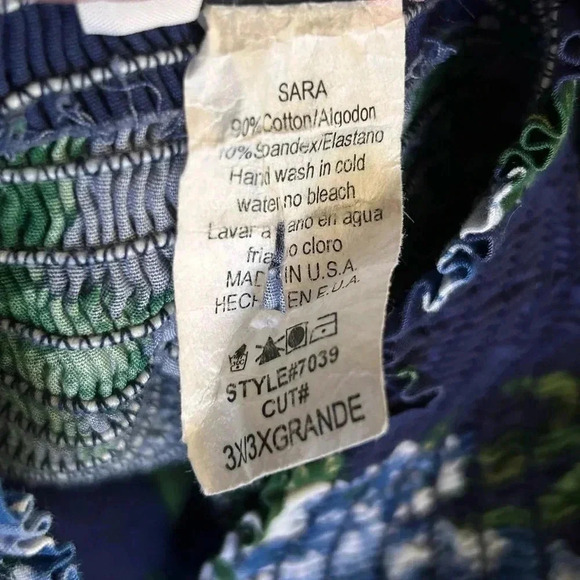 Sara Fit&Flare Tropical Vintage Floral Smocked Back Halter Dress Size 3X EUC!! - Picture 7 of 9